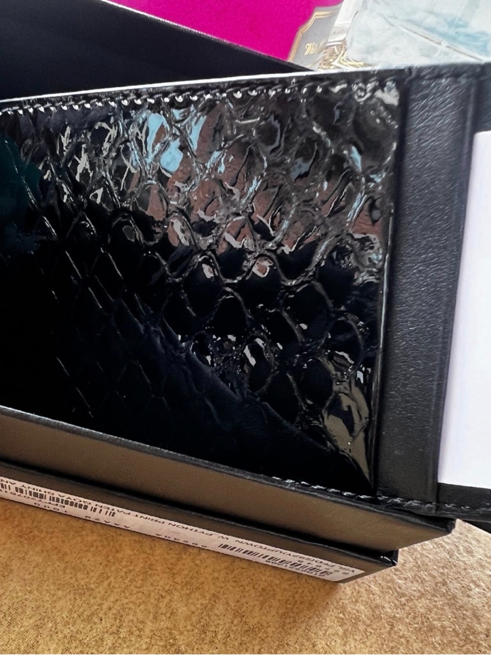 Saint Laurent NEW Black Patent Card Holder with Gold YSL Emblem - Picture 4 of 8